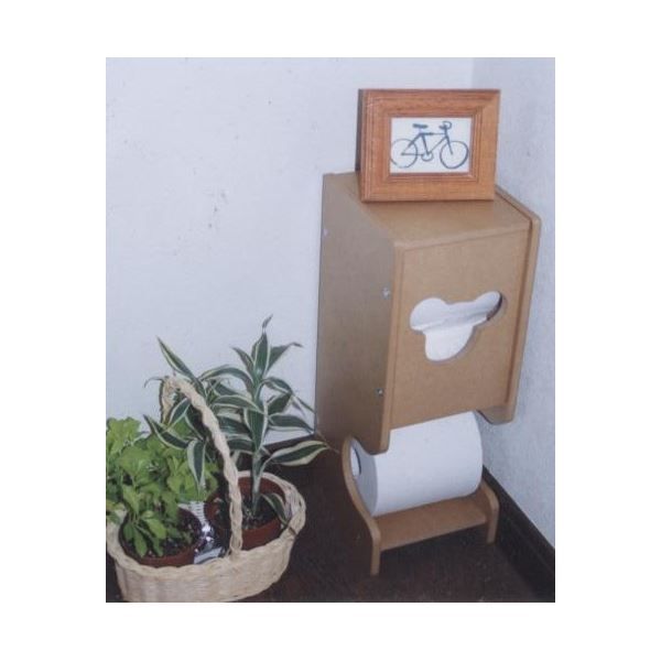 スーパSALE10倍＆4時間限定10％OFF トイレラック トイレット ペーパーホルダー 約幅14cm×奥行14.5cm×高さ37.5cm ナチュラル 無塗装 コンパクト フタ付き 日本製 国産 トイレットペーパー収納 トイレ収納