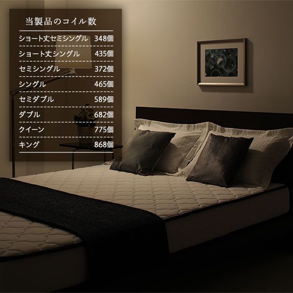 快眠 ポケットコイルマットレス 寝具 ダブルサイズ 高密度 キルト生地 平行配列 一年保証 コンパクト 圧縮ロール梱包 型崩れしにくい 一年中快適