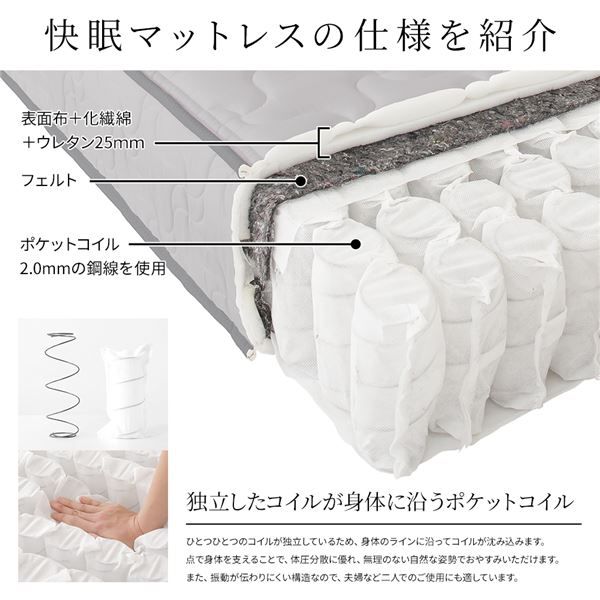 スーパSALE10倍＆4時間限定10％OFF 日本製 ポケットコイルマットレス シングルサイズ 抗菌効果 防臭効果 竹炭 天然由来 キルト素材 体圧分散 極厚キルティング 一年保証 コンパクト ロール梱包