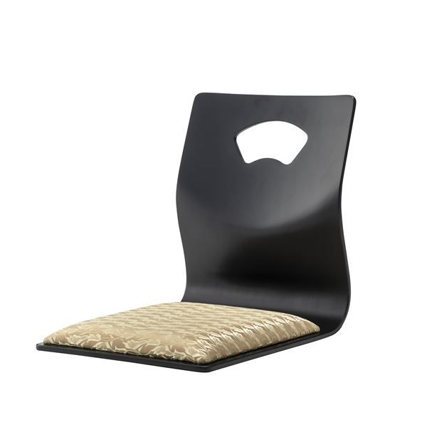 和風 座椅子/フロアチェア 4脚セット 取っ手付き ゴールド 幅36×奥行52×高さ43cm 〔リビング 座敷 和室 客室〕