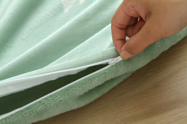 北欧風 こたつ布団カバー/寝具 ファスナータイプ グリーン 約195×195cm 正方形 洗える フランネル 〔リビング〕代引NG