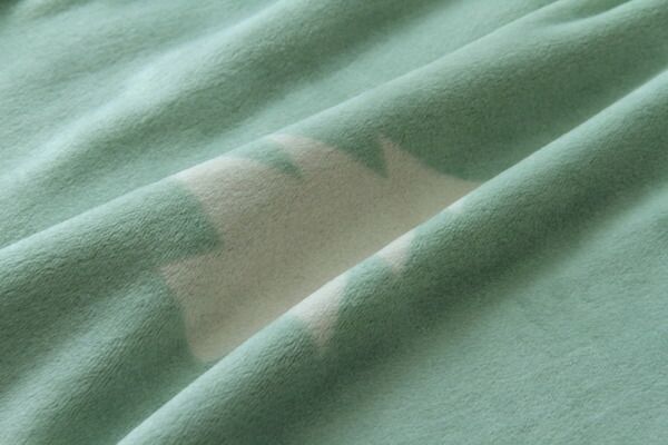 北欧風 こたつ布団カバー/寝具 ファスナータイプ グリーン 約195×195cm 正方形 洗える フランネル 〔リビング〕代引NG