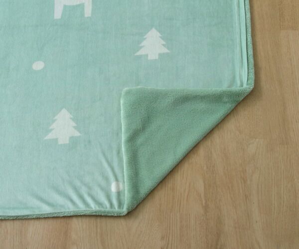 北欧風 こたつ布団カバー/寝具 ファスナータイプ グリーン 約195×195cm 正方形 洗える フランネル 〔リビング〕代引NG