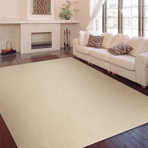 スーパSALE10倍＆4時間限定10％OFF カーペット ラグ 敷物 平織 フリーカット ループ 286×286cm 本間4.5畳 ベージュ プレーン