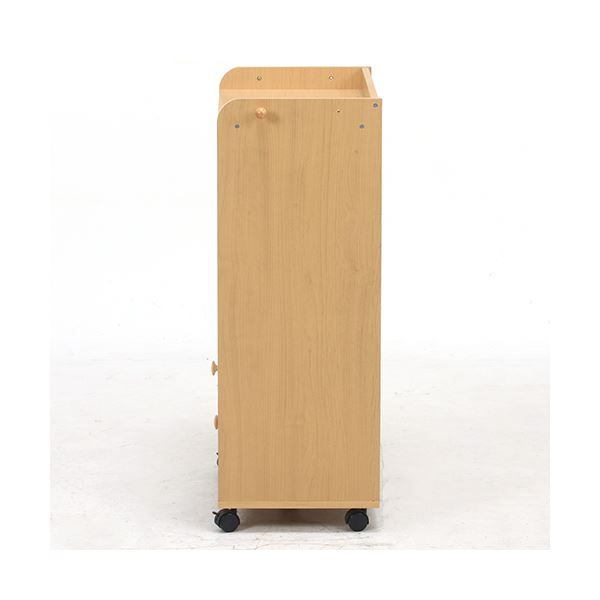 ハンガーラック コートハンガー 幅580mm ホワイト×ナチュラル 縦置き キャスター 引き出し フック付 NORM ストレージラック代引NG