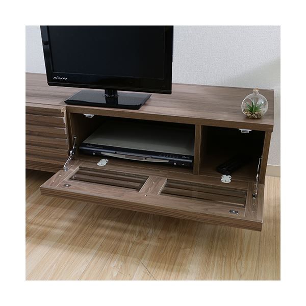 テレビ台 ローボード 幅120cm ミディアムブラウン AV機器収納対応 コード穴 引き出し 脚付き ライン リビング ダイニング代引NG