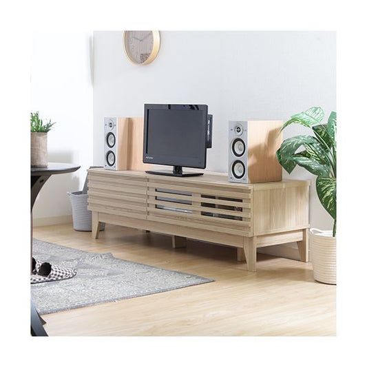 テレビ台 ローボード 幅120cm ナチュラル AV機器収納対応 コード穴 引き出し 脚付き ライン リビング ダイニング代引NG