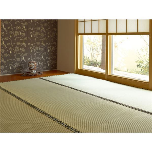 い草 上敷き/ラグマット 江戸間 6帖 高耐久性 長期間使用可 『雅 みやび』 〔リビング ダイニング 客間 仏間〕代引NG