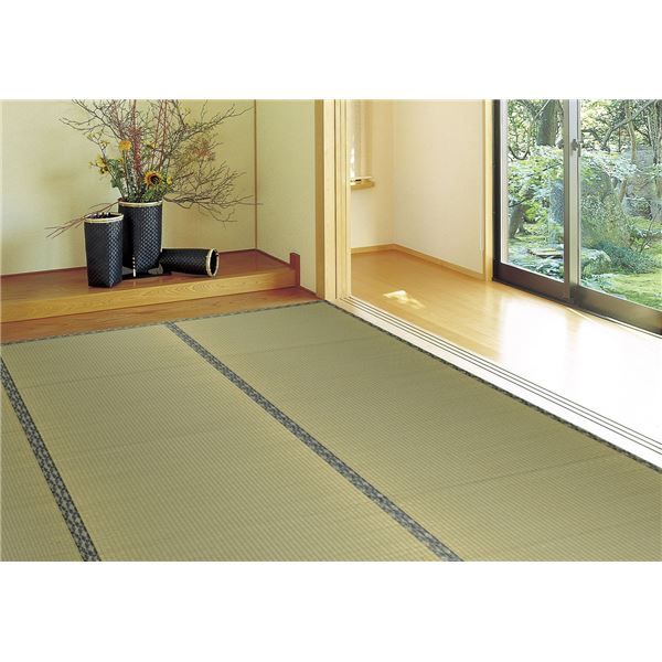 い草 上敷き/ラグマット 本間 2帖 撥水加工 リバーシブル対応 双目織 『白馬 はくば』 〔リビング ダイニング〕代引NG