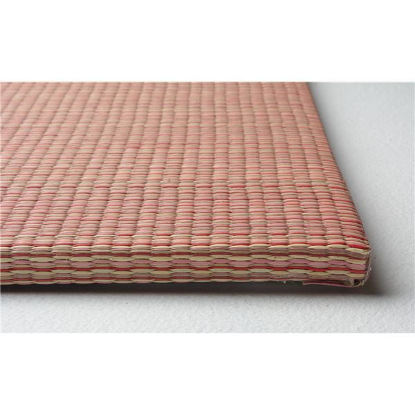 スーパSALE10倍＆4時間限定10％OFF 置き畳/ユニット畳 【約幅82×奥行82×高さ1.5cm レッド】 い草100％ 軽量 防滑 空気清浄 キズ防止 『四季 しき』【代引NG】