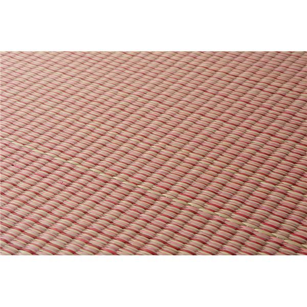スーパSALE10倍＆4時間限定10％OFF 置き畳/ユニット畳 【約幅82×奥行82×高さ1.5cm レッド】 い草100％ 軽量 防滑 空気清浄 キズ防止 『四季 しき』【代引NG】