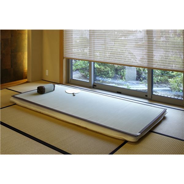 国産い草 シーツ/フロアマット 約幅88×奥行195cm グリーン 日本製 表面：イ草100％ 『吉備 きび』 〔リビング〕代引NG