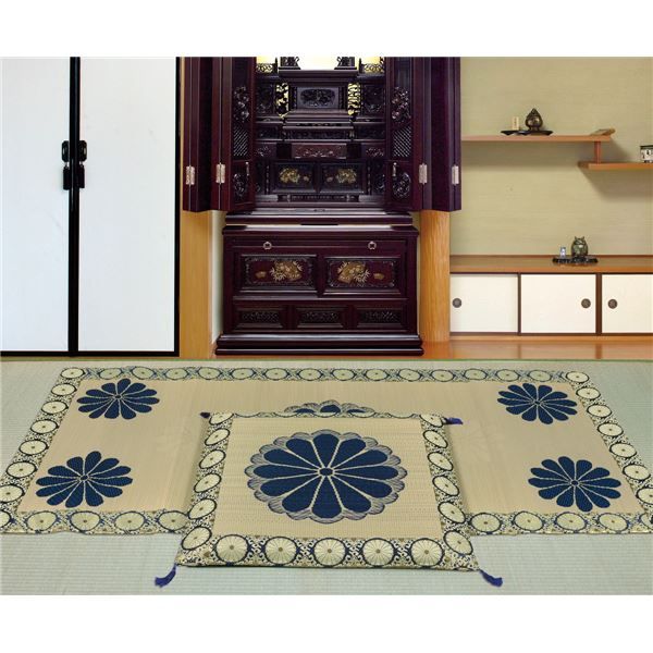 国産い草 御前ござ/ラグマット 王朝 おうちょう 約幅88×奥行180cm 日本製 不織布袋付き 〔リビング〕代引NG