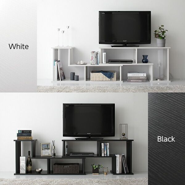 スーパSALE10倍＆4時間限定10％OFF テレビボート 200 伸縮 ディスプレイ AV コーナー 収納 ラック ロー ボード シェルフ 木製 頑丈 シンプル モダン ブラウン 幅105cm 〜 幅210cm 伸長 65 型 インチ TV 対応