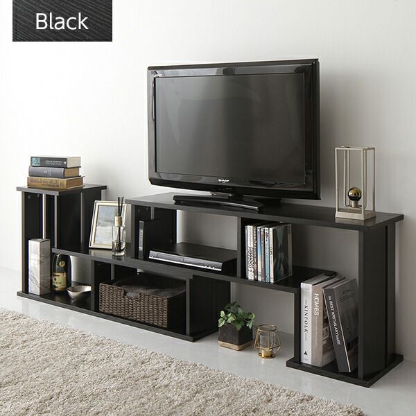 スーパSALE10倍＆4時間限定10％OFF テレビボート 200 伸縮 ディスプレイ AV コーナー 収納 ラック ロー ボード シェルフ 木製 頑丈 シンプル モダン ブラウン 幅105cm 〜 幅210cm 伸長 65 型 インチ TV 対応
