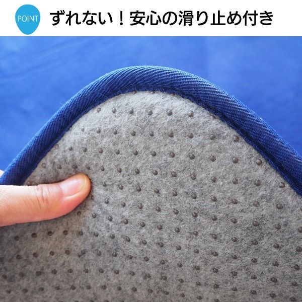 ラグマット 絨毯 約3畳 約185cm×230cm ネイビー 極厚 ウレタン20mm 防滑加工 防音・防寒効果 フランネル POWDER TOUCH RUG代引NG