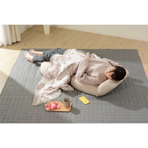 大型 座椅子/フロアチェア ベージュ 幅62cm 日本製 スチールパイプ ポケットコイルスプリング 〔リビング〕代引NG