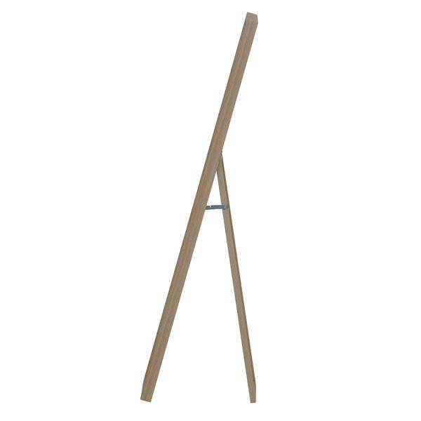 スタンドミラー 全身 姿見鏡 約幅23cm×奥行3.5〜37cm×高さ126cm ナチュラル 飛散防止加工 吊紐付き ミラー厚 3mm かがみ ミラー リビング ベッドルーム代引NG