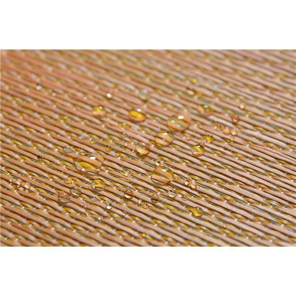 水をはじく い草ラグマット/フロアマット 176×230cm イエロー 撥水・抗カビ・消臭 『デニムパッチ』代引NG