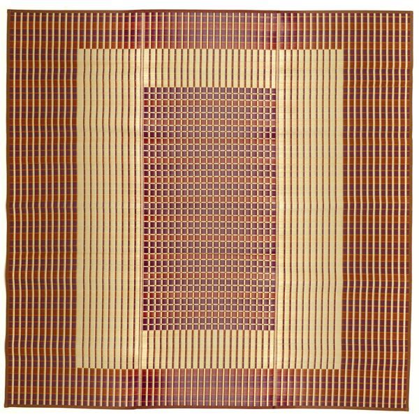 国産 い草ラグマット/絨毯 261×352cm ブラウン 抗カビ 消臭 ホットカーペット 床暖房対応 『築彩 ちくさい』 〔リビング〕代引NG