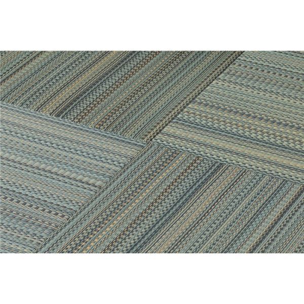 スーパSALE10倍＆4時間限定10％OFF い草 置き畳/ユニット畳 【65×65×2.5cm ブルー】 抗カビ 消臭 防音 クッション性 軽量 『フラッタ 王騎』 〔リビング〕【代引NG】