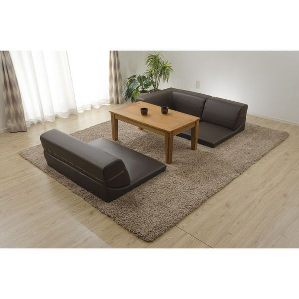 コーナーソファー 3点セット 1人掛け＋2人掛け＋コーナーソファ PVC レッド 2P：幅98cm ウレタンフォーム 日本製代引NG