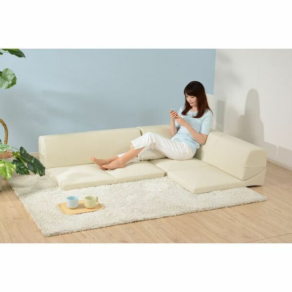 コーナーソファー 3点セット 1人掛け＋2人掛け＋コーナーソファ PVC レッド 2P：幅98cm ウレタンフォーム 日本製代引NG