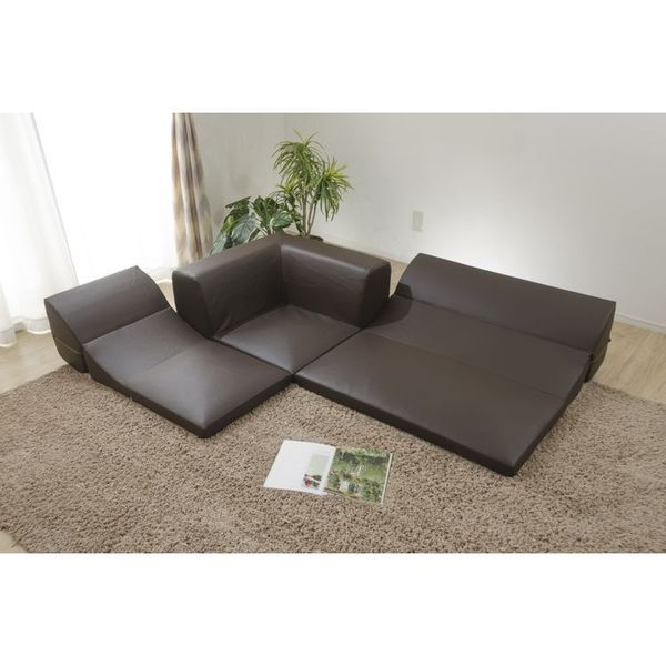 コーナーソファー 3点セット 1人掛け＋2人掛け＋コーナーソファ PVC レッド 2P：幅98cm ウレタンフォーム 日本製代引NG