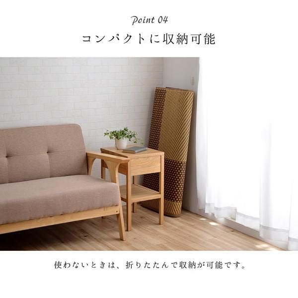 夏用 い草 ラグマット/絨毯 シンプル ネイビー 約191×250cm 長方形 日本製 抗菌 防臭 防滑 湿度調節 ホットカーペット対応代引NG