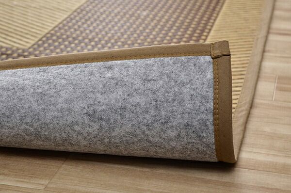 夏用 い草 ラグマット/絨毯 シンプル ネイビー 約191×250cm 長方形 日本製 抗菌 防臭 防滑 湿度調節 ホットカーペット対応代引NG