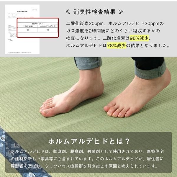 双目織 い草 上敷き/ラグマット 三六間4.5畳 約273×273cm 日本製 撥水 抗菌 防臭 消臭 調湿機能付 耐久性抜群 〔リビング〕代引NG