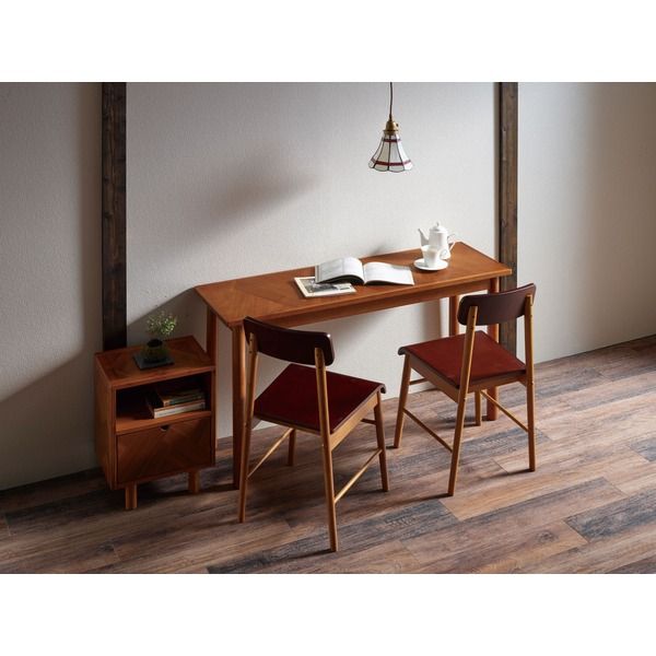 ロングデスク/パソコンデスク 幅1300×奥行400×高さ680mm 木製 〔リビング ダイニング〕 組立品代引NG