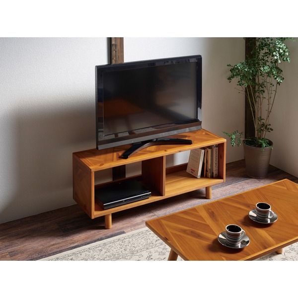 北欧風 テレビ台/テレビボード 幅1000×奥行300×高さ400mm 木製脚付き 〔リビング ダイニング〕 完成品代引NG