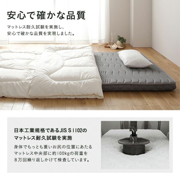 スーパSALE10倍＆4時間限定10％OFF マットレス ポケットコイル 薄型 三つ折り 快眠 高通気 メッシュ生地 体圧分散 1年保証 コンパクト 圧縮 梱包 グレイ ダブル サイズ