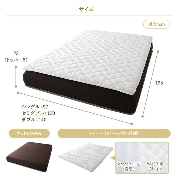 スーパSALE10倍＆4時間限定10％OFF マットレス 国産 ポケットコイル 抗菌 防臭 防ダニ 3次元 樹脂 高通気 高反発 洗える オールシーズン トッパー 快眠 コンパクト 圧縮 梱包 シングル サイズ
