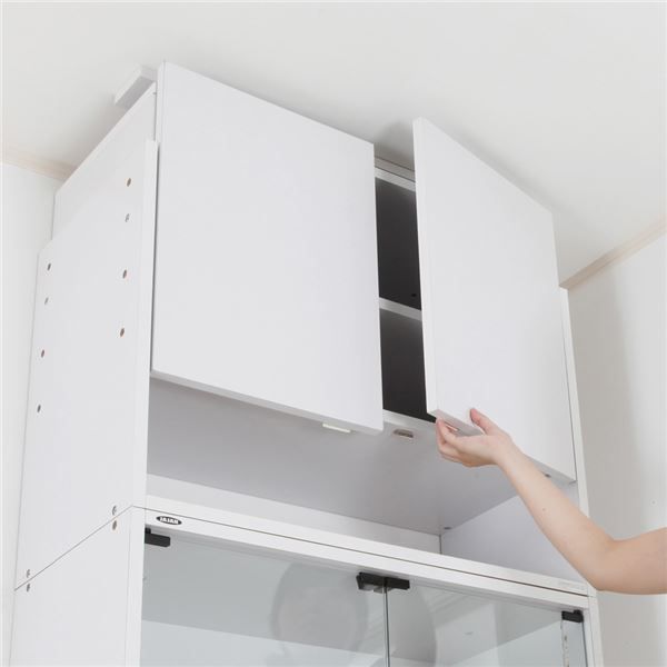 コレクションケース/収納棚 ワイド 専用上置き ロータイプ 奥行29cm用 ホワイト 幅83.1cm 本体別売 組立品代引NG