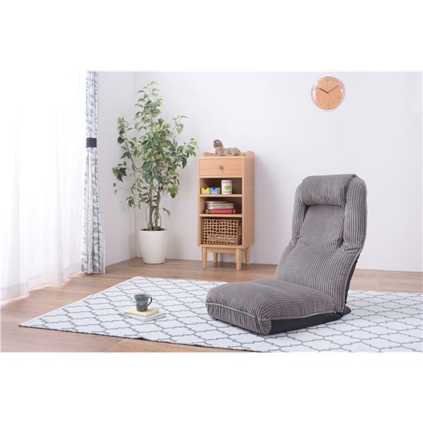 スーパSALE10倍＆4時間限定10％OFF パーソナルチェア 座椅子 幅47cm グレー 4WAY ハイバック リクライニング スチール ポリエステル 組立品 リビング