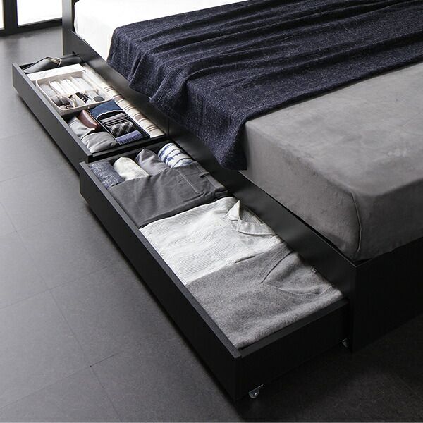 スーパSALE10倍＆4時間限定10％OFF ベッド ワイドキング200（S+S）ボンネルコイルマットレス付き ホワイト 2台セット 収納付き 引き出し付き キャスター付き 木製 宮付き 棚付き コンセント付き シンプル モダン