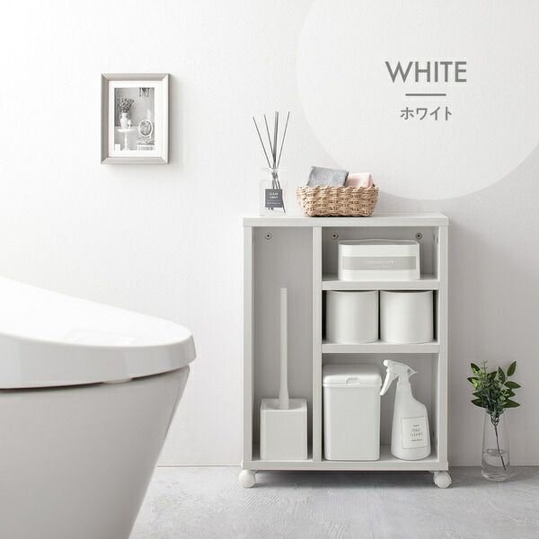スーパSALE10倍＆4時間限定10％OFF ラック ブラウン トイレ 収納 キャスター付き シンプル コンパクト スリム トイレットペーパー 12個 掃除用品 ストッカー