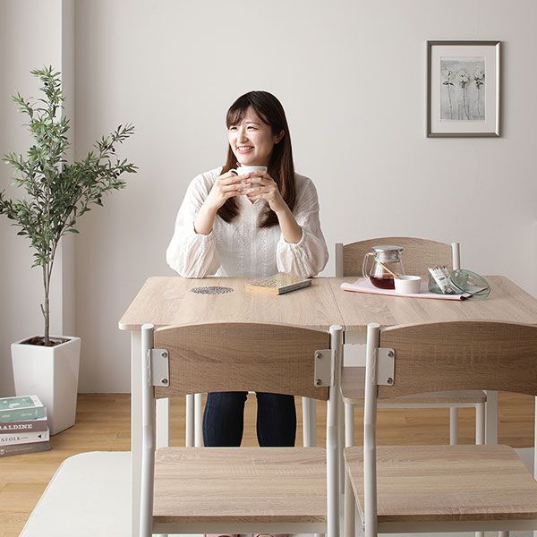 スーパSALE10倍＆4時間限定10％OFF ダイニング テーブル 単品 幅 110 cm ナチュラル × ホワイト フェミニン モダン 北欧 木製 スチール デザイン