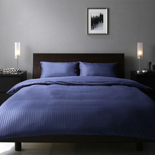 ホテルテイスト ベッドカバー 4点セットダブル ブラウン掛けカバー・ボックスシーツ・ピローケース ×2 抗菌防臭 速乾 寝具カバー 寝具セット 布団カバー 布団カバーセット シーツ ベッド用 ホテル風 ホテルライク ホテルサテン調 ストライプ代引NG