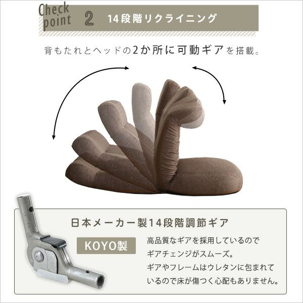 座椅子 パーソナルチェア 約幅62cm ネイビー 日本製 国産 ポケットコイル コンパクト収納 リクライニング フロアチェア リクライニングチェア ローチェア 座いす スチールパイプ リビング ダイニング代引NG