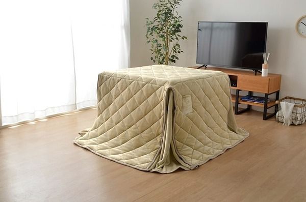 ダイニング用 こたつ布団 ハイタイプ用 ネイビー 約235×235cm 正方形 洗える 抗菌防臭加工 〔リビング〕代引NG