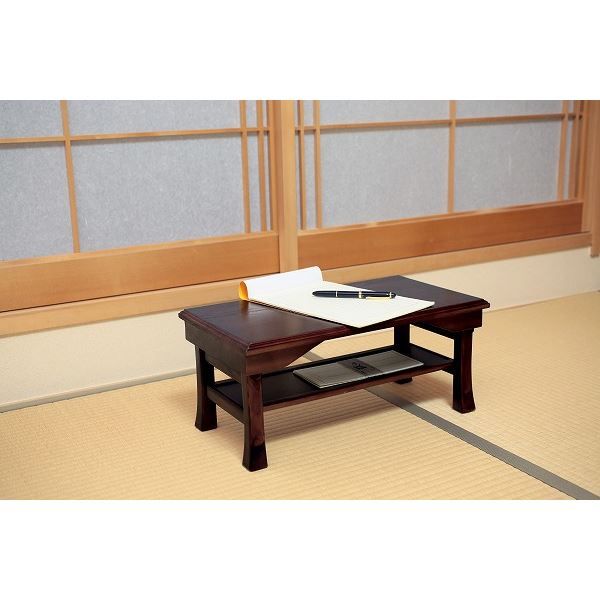 折りたたみ便利机 幅45cm ミニテーブル 配膳台 桐製 ブラウン完成品 デスク 机木製代引NG