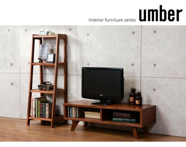 北欧風 テレビ台/テレビボード 約幅100×奥行35×高さ32cm 木製 アカシア材 脚付き 『umberシリーズ』 組立品代引NG