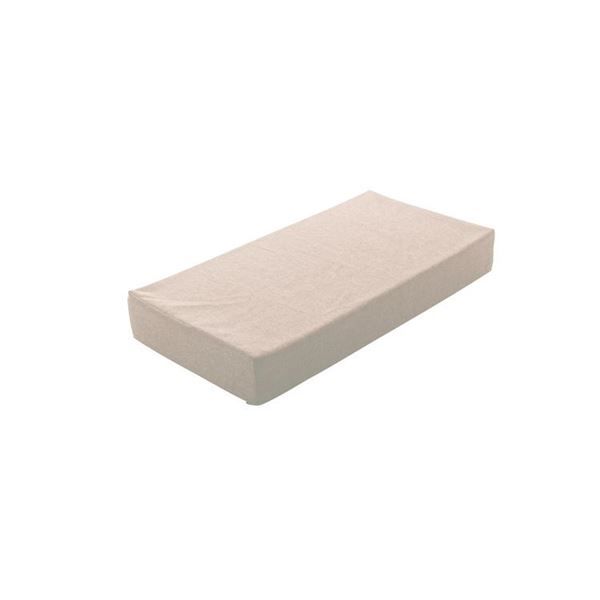 ブロックソファー/ローソファー 大 約幅120×奥行60×高さ15cm ベージュ 洗えるカバー 本体：日本製 〔リビング 寝室〕代引NG