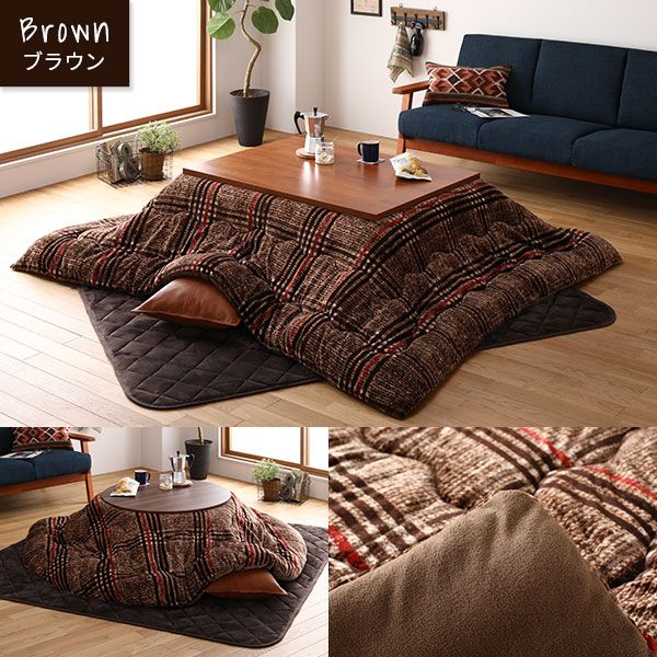 こたつ布団/こたつ掛け布団 単品 長方形 レッド 約190×240cm フランネル チェック柄 洗える 〔リビング〕代引NG