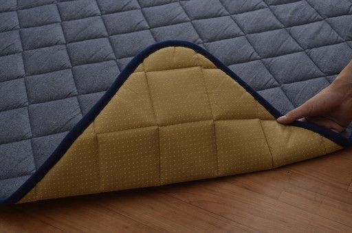 こたつ敷布団/キルトラグマット 3畳 先染め カーキ 約190×240cm 綿100％ 洗える 床暖房可 防滑 〔リビング〕代引NG