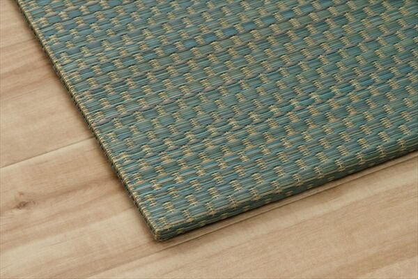 軽量 置き畳/ユニット畳 約60×60×1.2cm イエロー 4枚組 コンパクト 滑り止めドット 〔子供部屋 キッズルーム キッチン〕代引NG