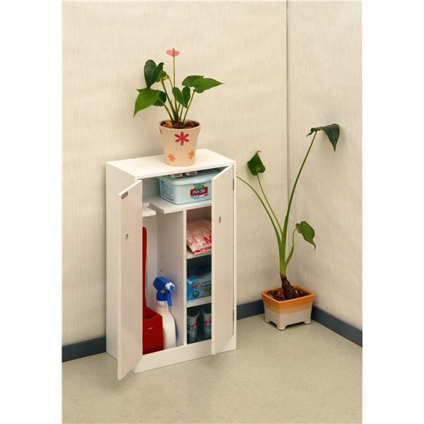 スーパSALE10倍＆4時間限定10％OFF トイレラック トイレ収納 約幅32×奥行16×高さ54cm ホワイト サニタリーサイドボックス お手洗い 御手洗